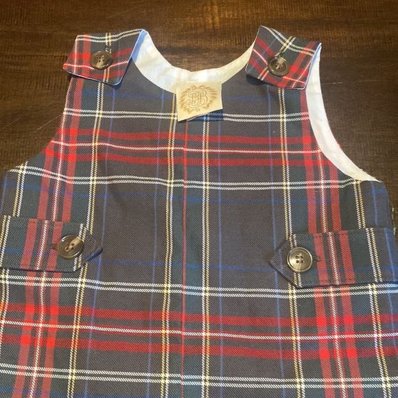 The Beaufort Bonnet Company Gray Plaid John John/ Shortall 18-24 months - Picture 3 of 6